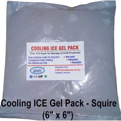 Uhvh Cooling Ice Gel Pack Squire (6"X 6") - Color: White