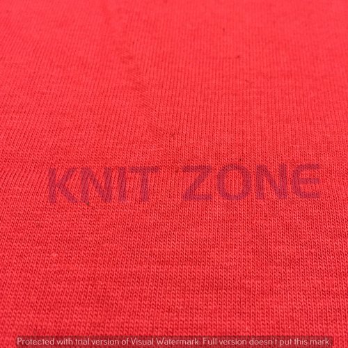 Plain Red Knitted Cotton Fabric - Color: All