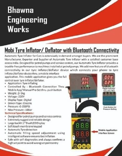 Digital Tyre Inflator With Bluetooth Connectivity Warranty: 1 Year