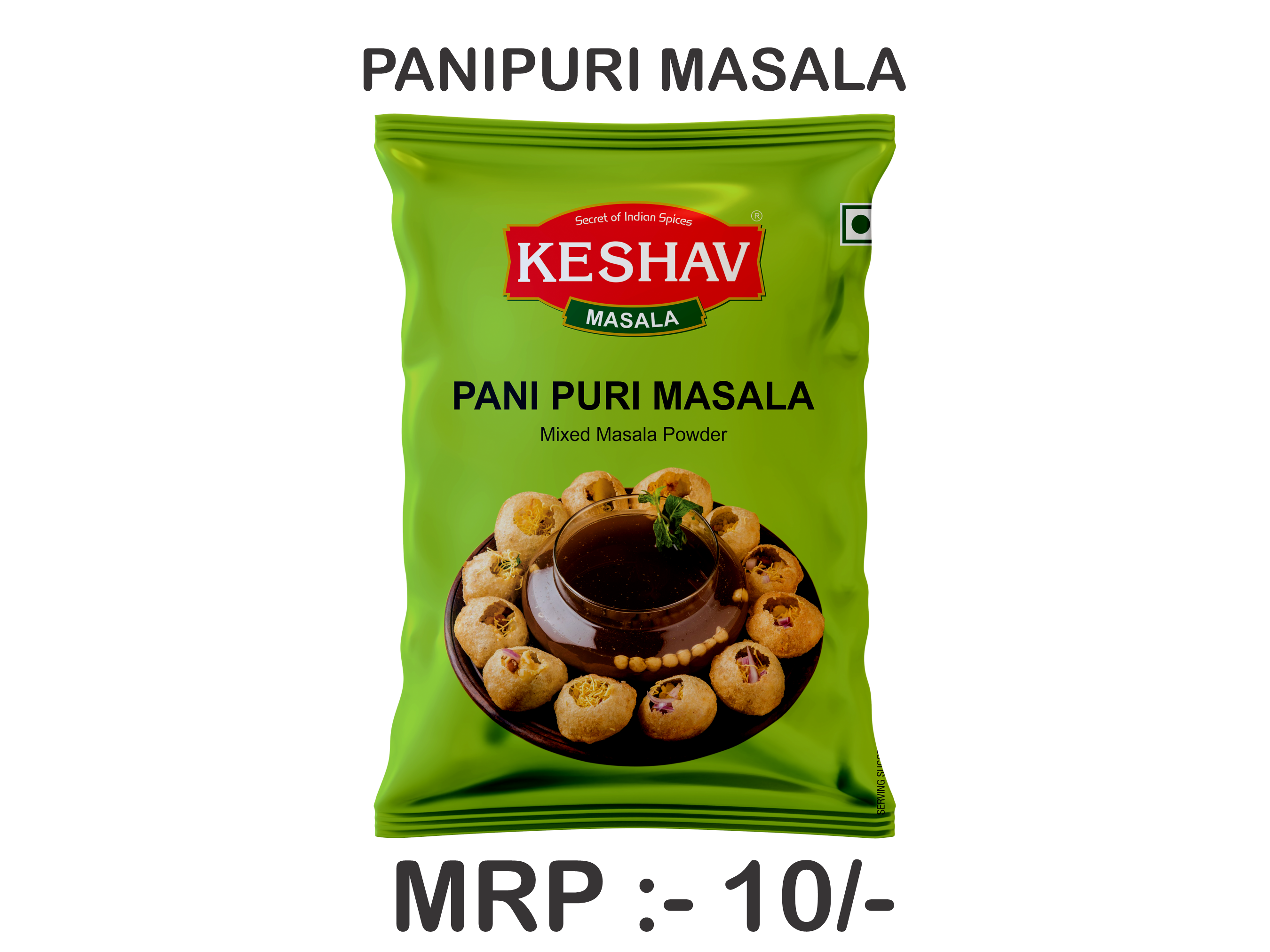 Pani Puri Masala Regular - 100% Pure Powder Brownish Green Color | Authentic Tangy & Spicy Flavor Easy to Prepare Enhances Puri Taste
