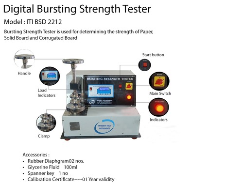 Digital Bursting Strength Tester - Application: Industrial