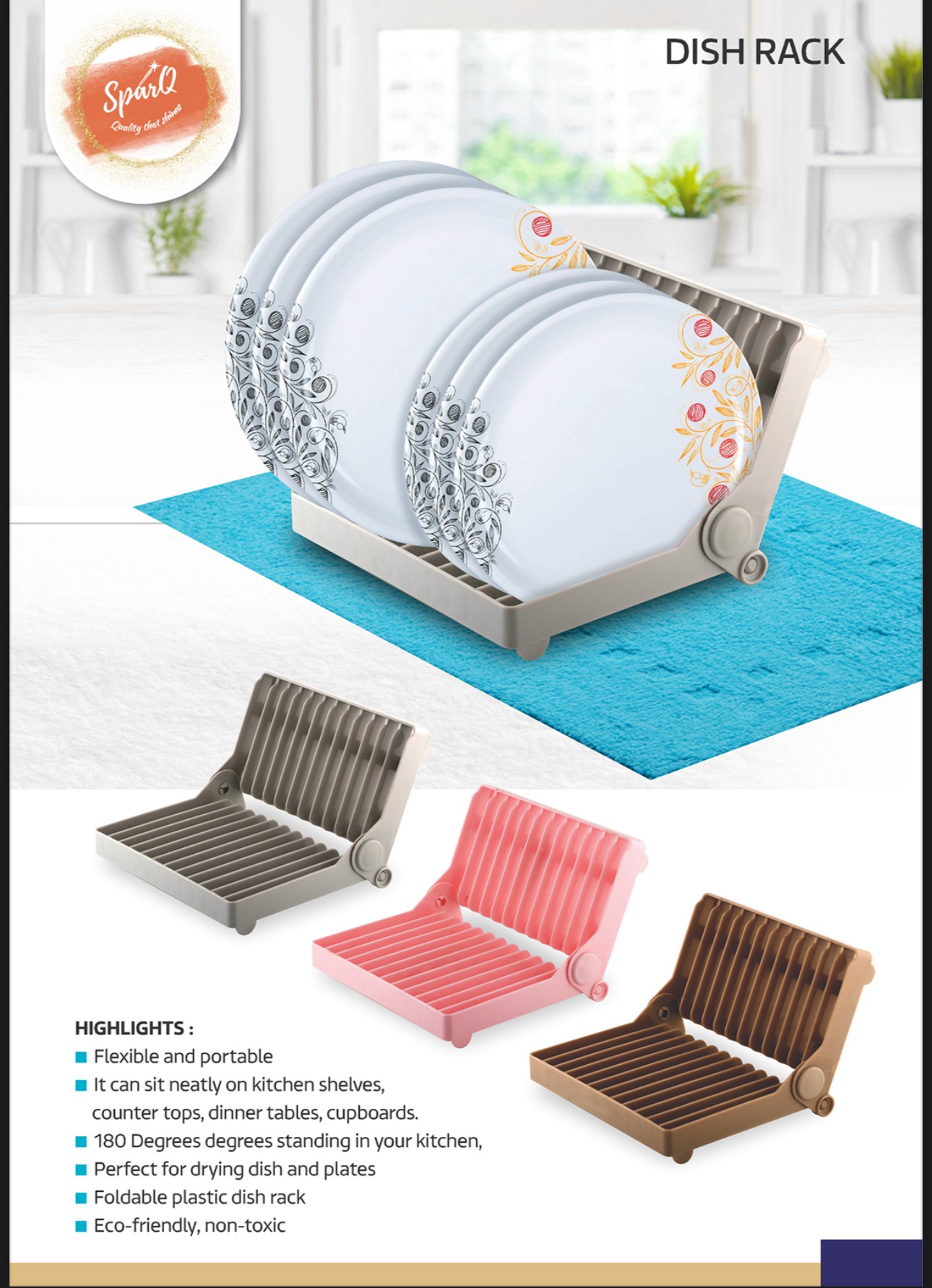 Fine Edge Fine Finish Dish Rack - Color: White