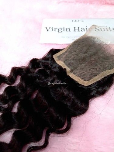 Indian Black Color Wavy Hair Closure