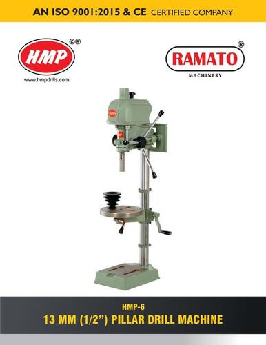 Green Hmp 06 Socket Type Rack And Pinion Pillar Drill Machine With Drill Capacity Of 13Mm