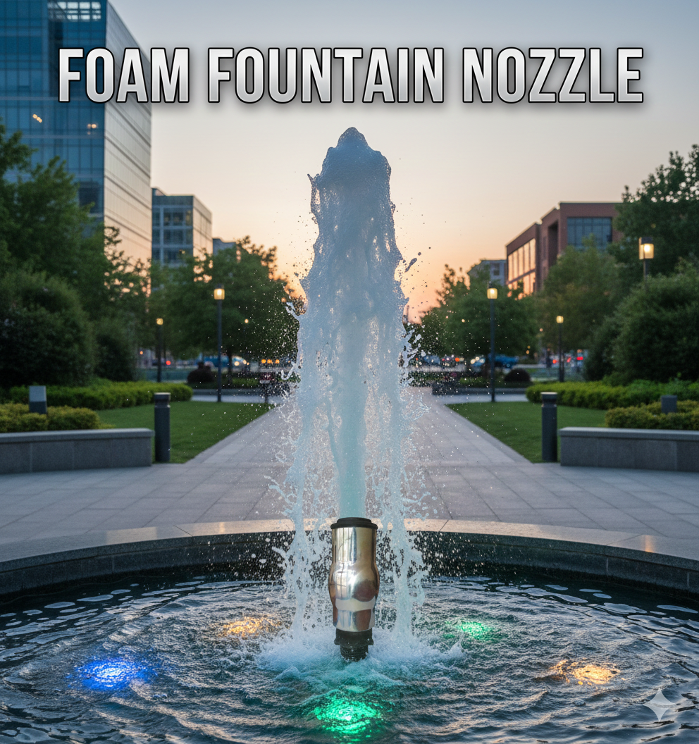 Foam Effect Fountain Nozzles With 1 Inch Nozzle Diameter And Chrome Finish - Diameter: 6 Centimeter (Cm)
