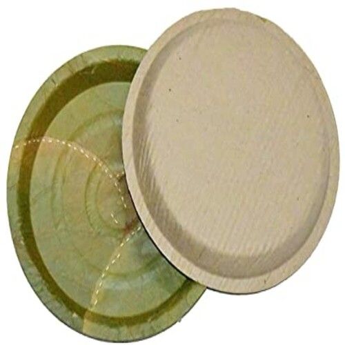 Eco-Friendly Light Weight Green Printed Disposable Paper Plates, Pack Of 25