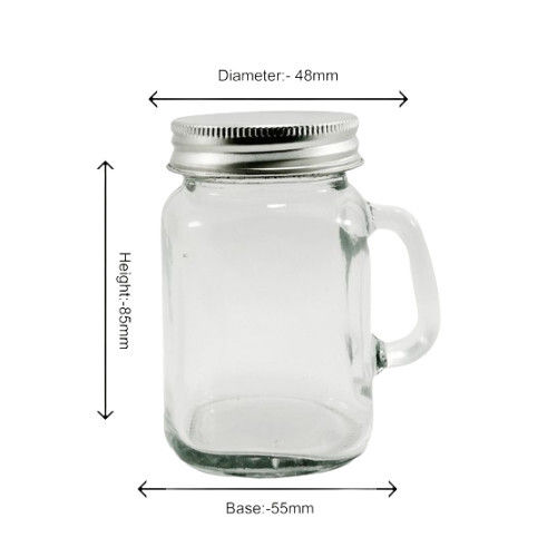 130 ml Transparent Mason Handle Glass Jar