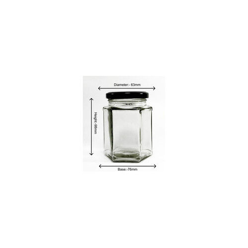 250 ml Transparent Hexagonal Glass Jar
