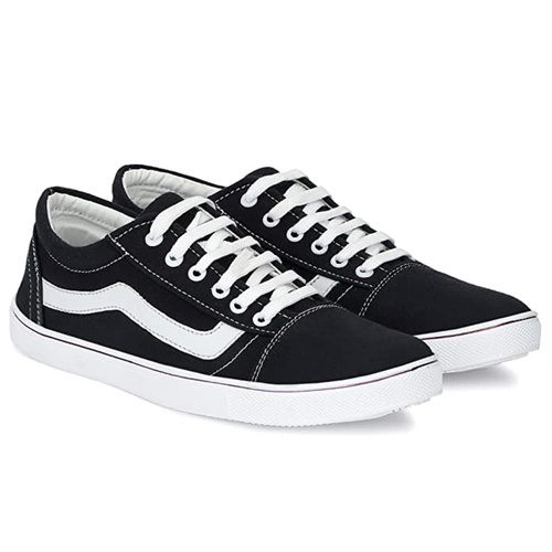 Attractive Look Breathable Lightweight Black And White Mens Casual Shoes Insole Material: Pu