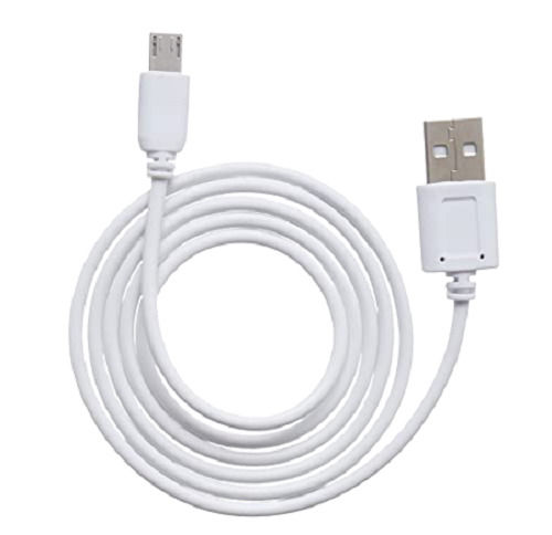 White 1.2 Meter Long Cable And 2.4 Ampere Rubber Body Fast Charging Usb Data Cable