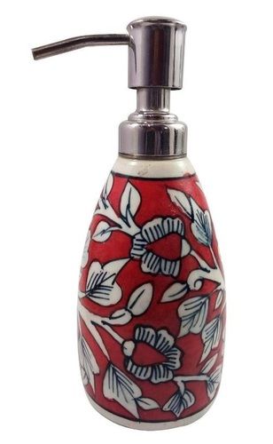 Multicolor Round Glossy Finished Stainless Steel And Ceramic Liquid Soap Dispenser