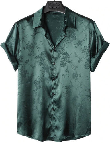 Button Closure And Casual Wear Floral Printed Jacquard Shirt For Mens Age Group: 18 Years Above