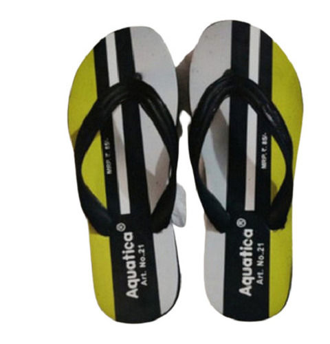 Yellow Gents Hawai Slippers Size 6X10Inch Made Of Rubber Flexible And Comfortable 