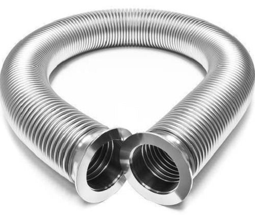 Round Long Lasting Durable Grade Ss304 Silver Stainless Steel Corrugated Hose Assembly, Diameter 1 Inch