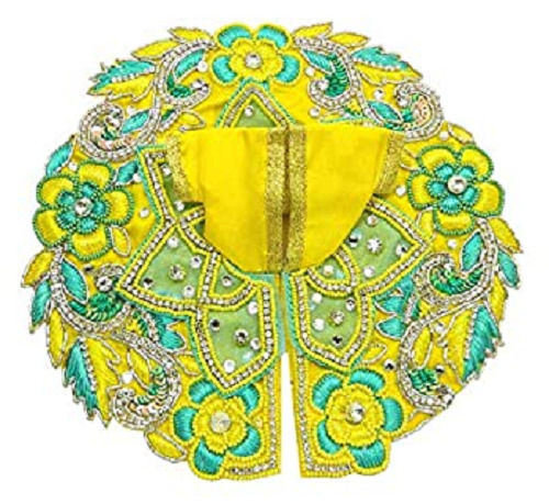 Handmade Traditional Sleeveless Soft Silk Polyester Laddu Gopal Dress 