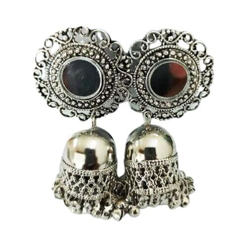 Stainless Steel Silver Colour Oxidized Antique Earrings