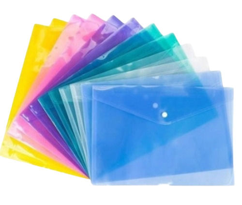 Plastic Multicolor Rectangle Press Button File Folder, Used For Office And School Purpose