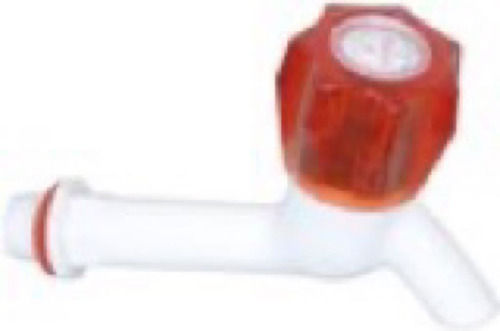 White and Red Crystal Long Body Bib Cock For Bathroom Fitting