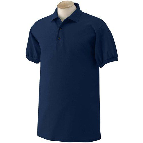 Navy Blue Breathable Skin Friendly Wrinkle Free Stylish Look Customized Polo T-Shirt