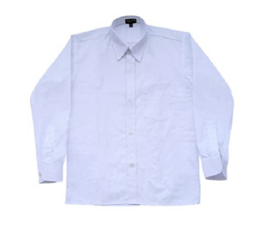 Comfortable And Breathable Full Sleeves Spread Collar Plain Cotton School Shirt For Unisex  Age Group: 15-20