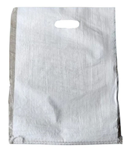 White 5 Kilograms Storage D Cut Plain Polypropylene Plastic Carry Bag For Shopping