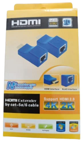 Blue Abs Plastic Body 4K And 2K Support Hdmi Adapter For Ethernet Cable