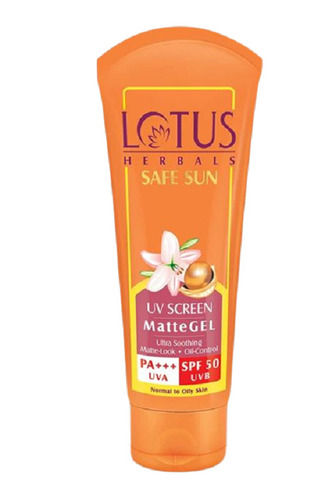50 Gram, Lotus Herbal Safe Sun Uv Screen Matte Gel Ultra Soothing And Oil Control Face Cream