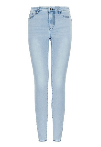 Light Blue Stretchable And Washable Skinny Fit Casual Wear Denim Jeans For Ladies 