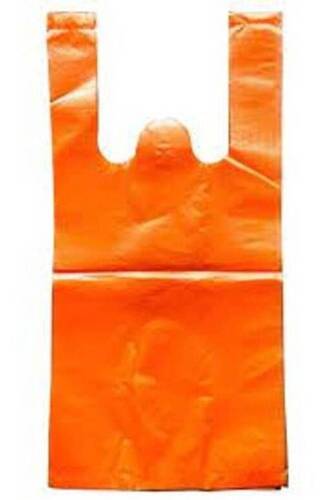 Flexo Printing Leak-Proof W Shape Handle Plain Orange Ldpe Plastic Carry Bags For Groceries