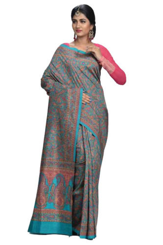 Pink Light Wight Comfortable Casual Wear Printed Silk Saree For Ladies