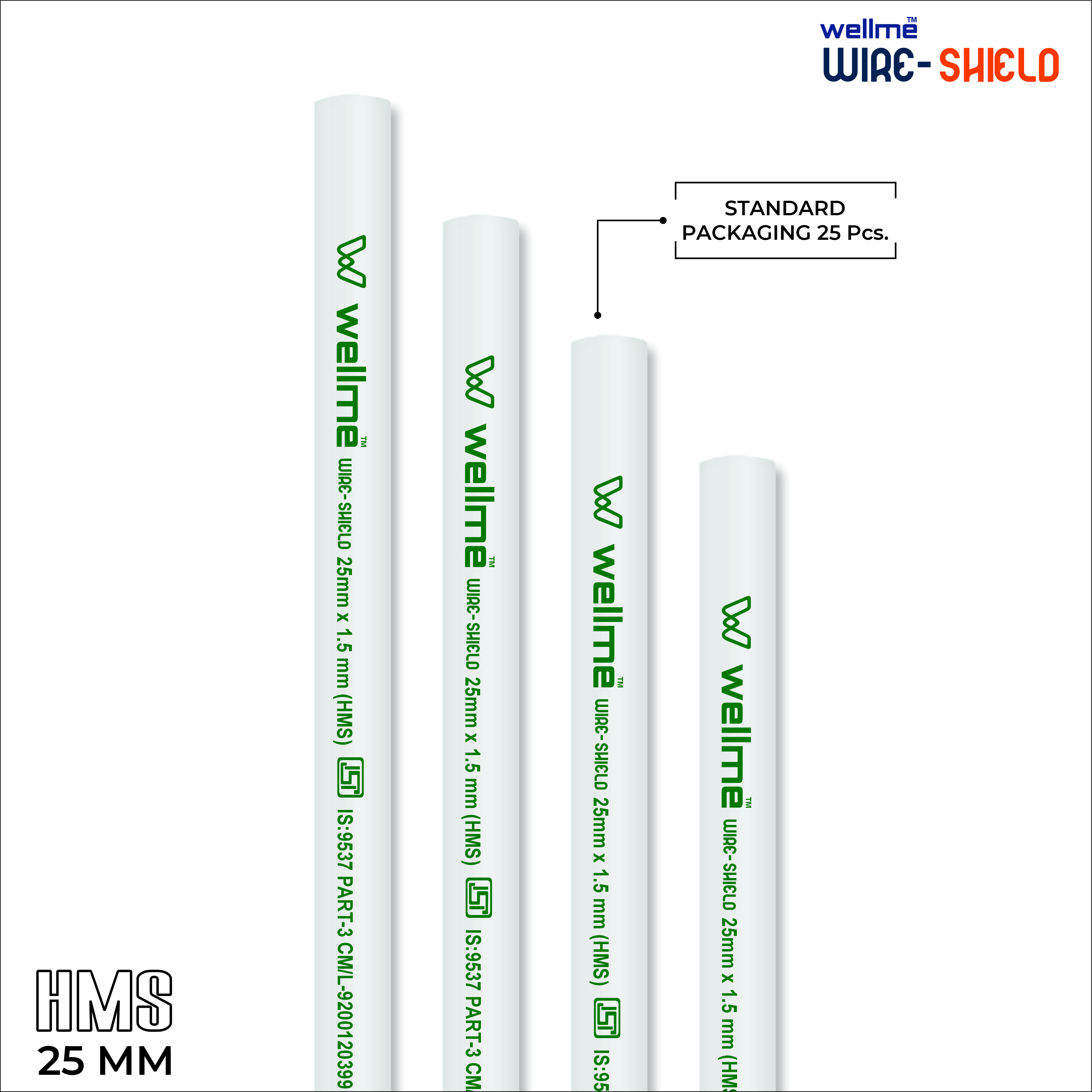 WIRESHIELD PVC CONDUIT PIPES 25MM (HMS)