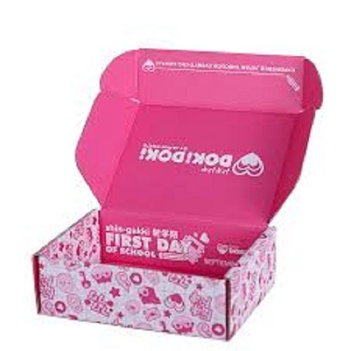 Pink And White Recyclable Eco Friendly Printed Corrugated Paper Box For Packaging 