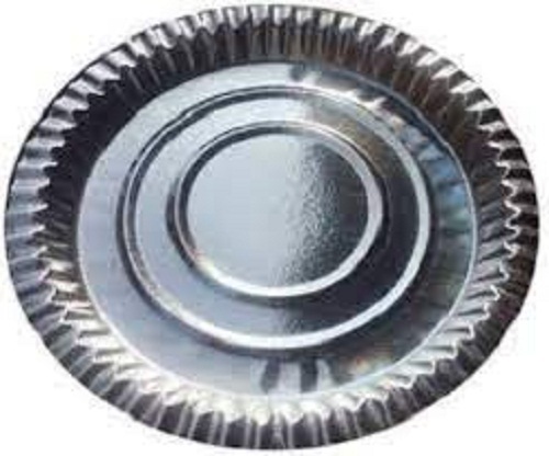 बायोडिग्रेडेबल और लाइटवेट डिस्पोजेबल रिसाइक्लेबल राउंड सिल्वर पेपर प्लेट