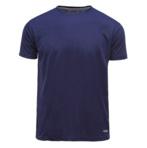 Full Sleeves Washable And Comfortable Mens Plain Blue Polyester T Shirt