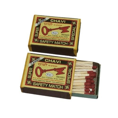 Easy To Light Chavi Safety Match Box Contains 40 Strong Match Sticks
