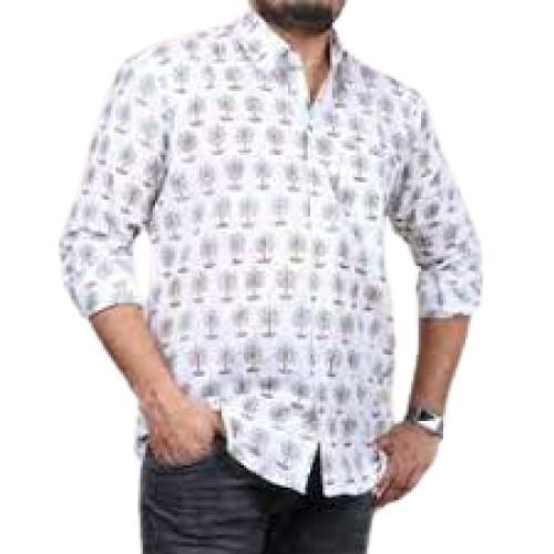 Mens Printed Cotton Casual Shirt