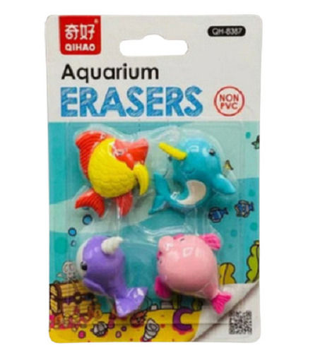 2 Inches Dust Free Fish Design Smooth Rubber Eraser For Kids