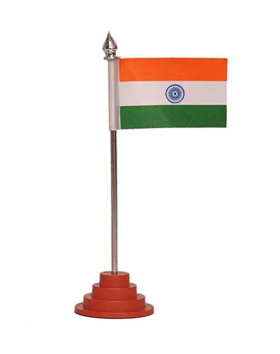 Aluminium 3.7 X 2.5 Inches Rectangular Aluminum Stand Polyester Printed National Flags