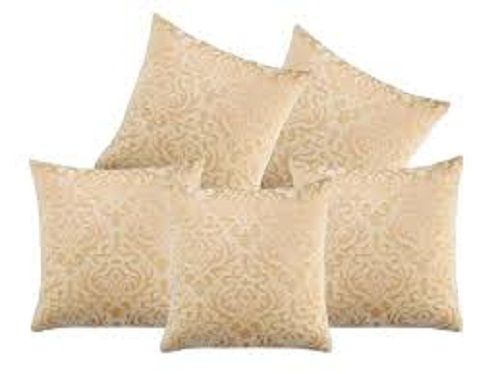 White Cotton Yellow Plain Cushion Cover