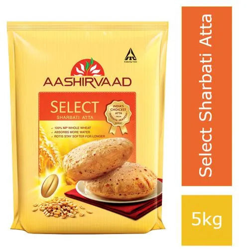 Food Grade Pure And Natural Fine Ground Aashivaad Select Sharbati Atta