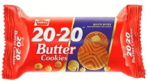 White Gluten Free Food Grade Crispy And Tasty Parle 20-20 Round Butter Cookies