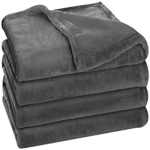 Comfortable And Skin Friendly Warm Smooth Attractive Fluffy Grey Woolen Blanket