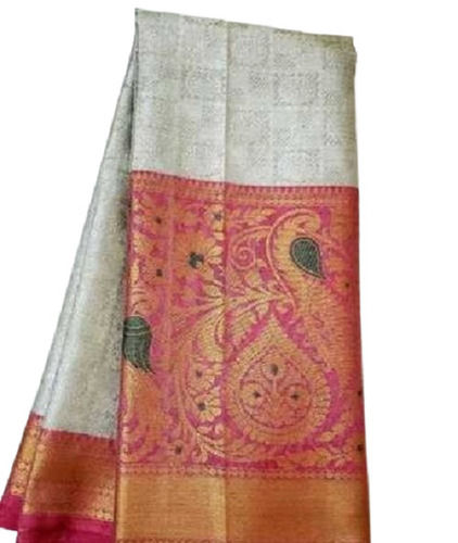 5.5 Meter Skin Friendly Printed Soft Tissue Linen Sarees