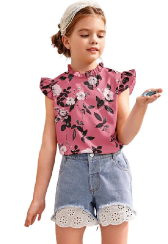 Laces Closure Printed Pattern Cotton Material Sleeveless Fancy Dress For Girls