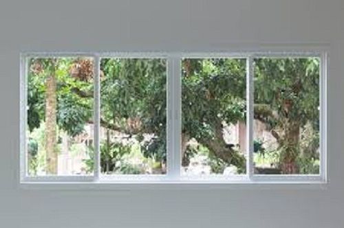 Water Resistant Horizontal Sliding White Aluminum Double Glass Window Application: Commercial