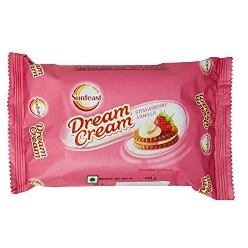 Mouthwatering And Delicious Round Sweet Sunfeast Dream Cream Biscuits