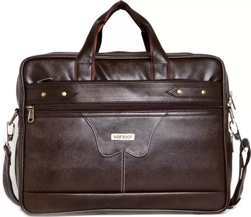 Brown Lightweight And Comfortable Straps Water Proof Leather Office Laptop Bags