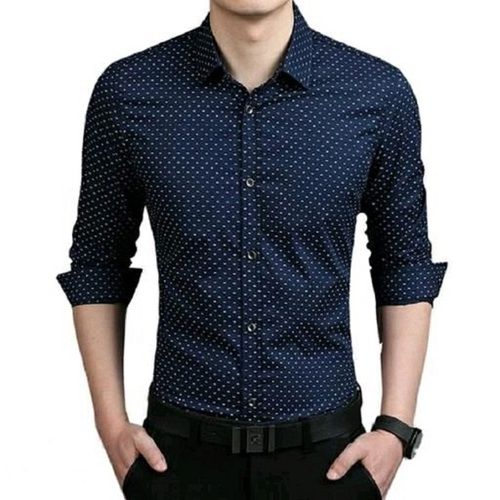 Men Skin Friendly Collar Neck Full Sleeves Printed Cotton Casual Shirt