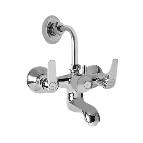 Metal Wall Mounted Chrome Finish L Shape 2-In-1 Brass Bend Wall Mixer