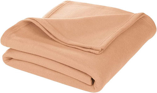 Cream 60 Inches Wide 250 Gsm Plain Dyed Double Bed Polar Fleece Blanket